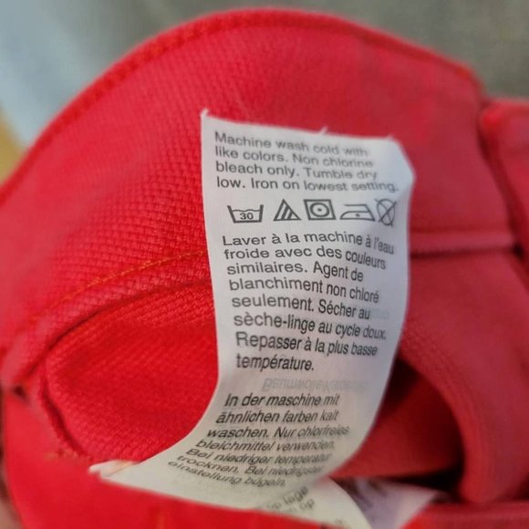 Madewell‎ Womens Chino Shorts Red Stretch Mid Rise Zip 24 New - Picture 11 of 11